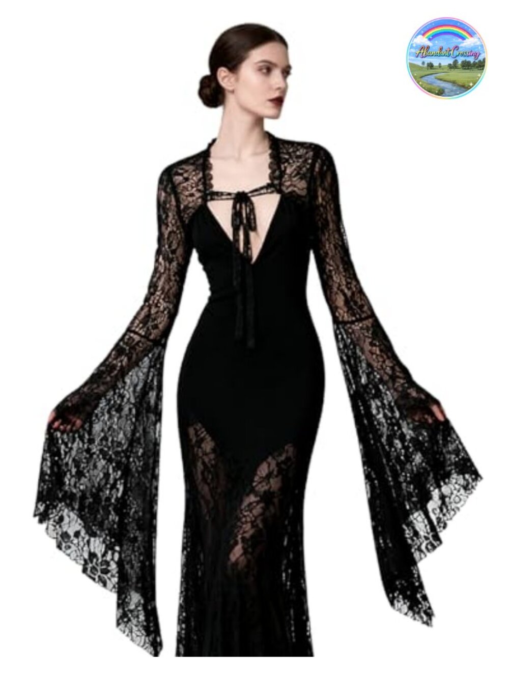 Lace Bolero Shrug Long Bell Sleeves Victorian Gothic Crop Top
